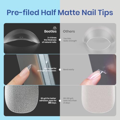 Gel Nail Kit Etch-X Almond Short 504pcs 12 Sizes Nail Tips