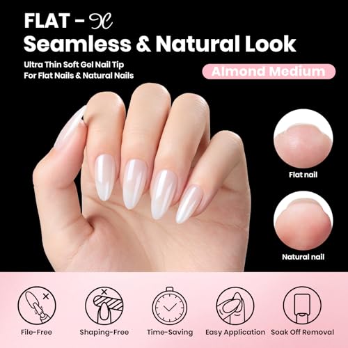 Gel Nail Kit Flat-X Almond Medium 320pcs 16 Sizes Nail Tips