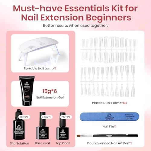 Beetles Poly Nail Gel Kit 6 Colors Jelly Nude Extension Kit