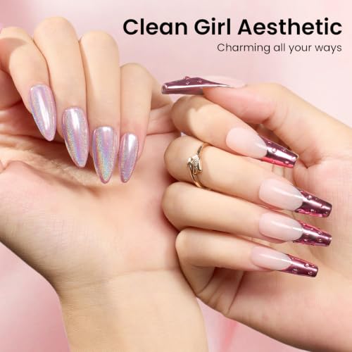 Beetles Chrome Nail Powder Set 8 Colors Mirror Effect Metallic