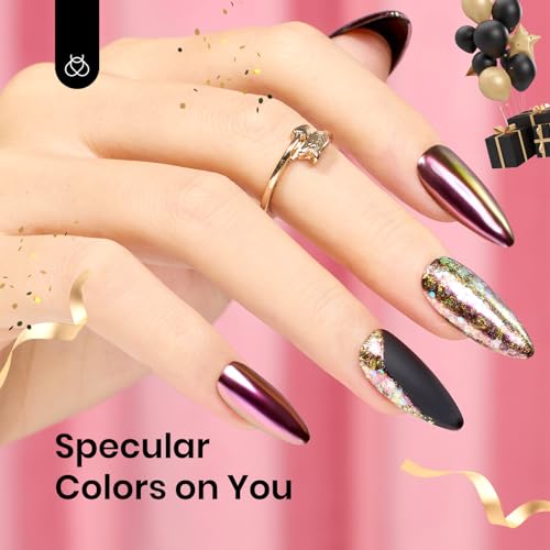 Beetles Chrome Nail Powder Set 8 Colors Mirror Effect Metallic