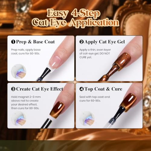 Beetles Timeless Amber cat eye gel polish 6 colors