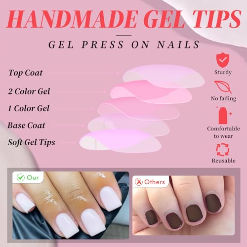 Square Press on Nails Short,White Nails Press ons,120Pcs
