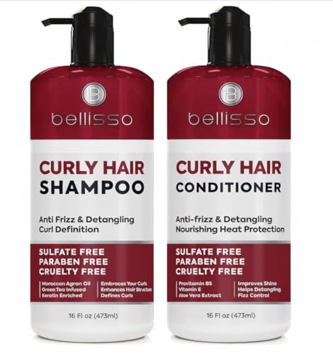 Curly Hair Shampoo and Conditioner Set - For Defining Wavy, Permed, Frizzy, Fine and Black Curls - Moisturizing, Sulfate Free Formula for Women and Men - Products are Safe