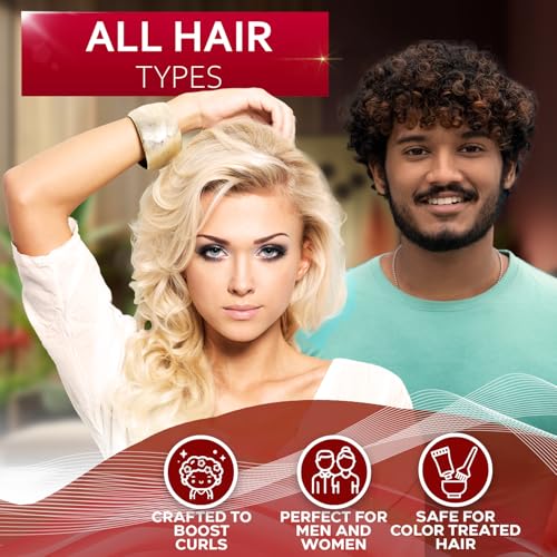 Curly Hair Shampoo and Conditioner Set - For Defining Wavy, Permed, Frizzy, Fine and Black Curls - Moisturizing, Sulfate Free Formula for Women and Men - Products are Safe