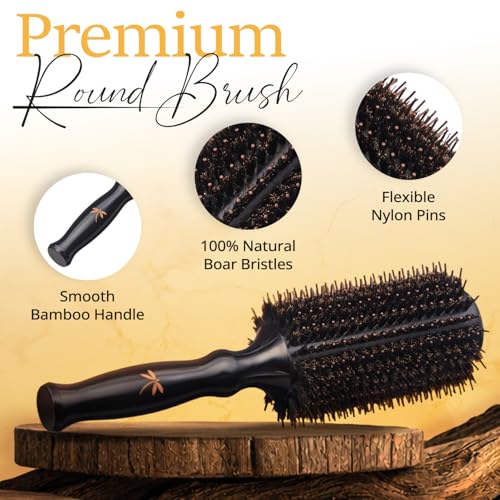 Boar Bristle Round Brush, 1.5 Inch