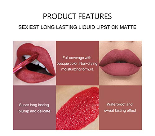 6Pcs Matte Liquid Lipstick Set
