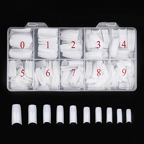 Acrylic Nail Tips White 500Pcs French Artificial False Tip for Manicure
