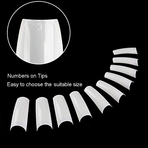 Acrylic Nail Tips White 500Pcs French Artificial False Tip for Manicure