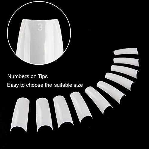 Acrylic Nail Tips White 500Pcs French Artificial False Tip for Manicure
