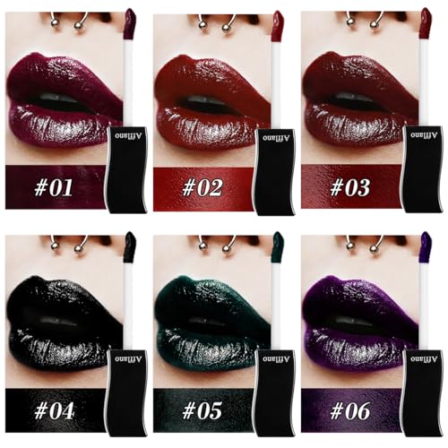 Bloody Red Lip Gloss, High Pigment Glossy True Red Goth Vampire Lipstick