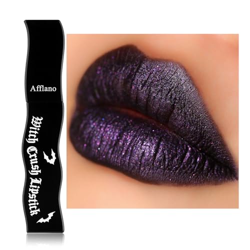 Purple Shimmer Goth Lipstick (Matte Black Base)