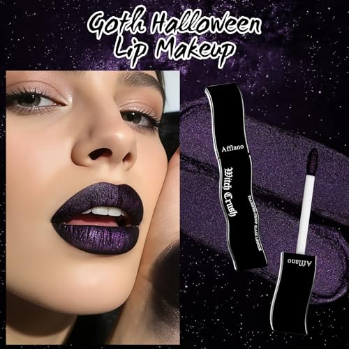 Purple Shimmer Goth Lipstick (Matte Black Base)