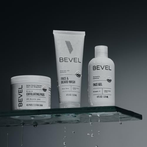 Skin Care Set, Includes Beard Wash, Face Gel & Exfoliating Pads