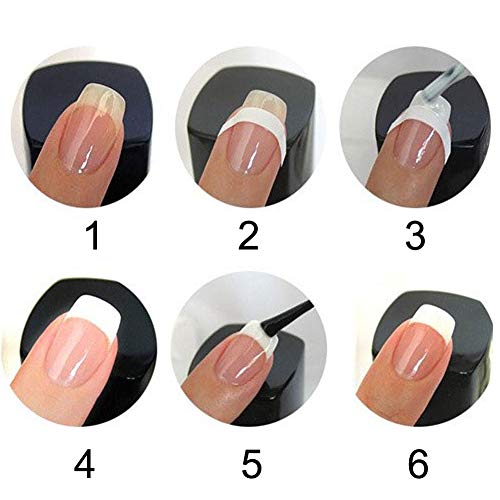 576 PCS 12 Sheets French Tip Nail Stickers - Moon Shape Design