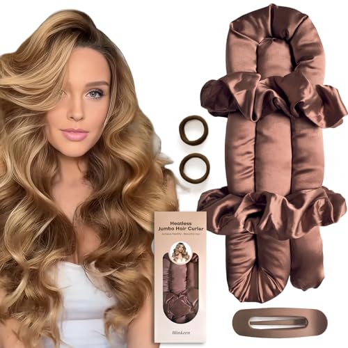 Jumbo Heatless Hair Curler Set-Satin Heatless Curls Overnight, Jumbo Curling Rod