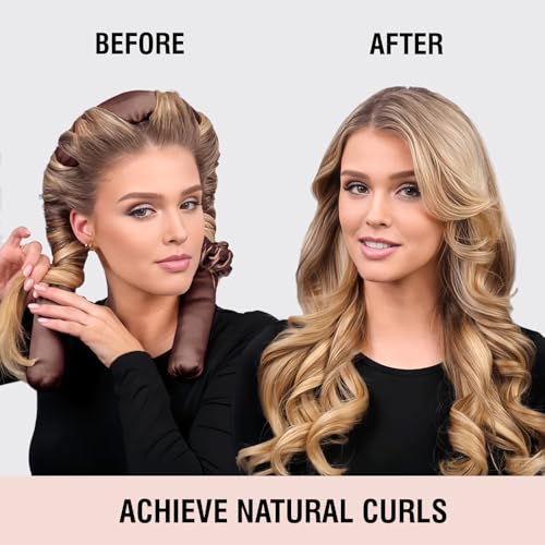 Jumbo Heatless Hair Curler Set-Satin Heatless Curls Overnight, Jumbo Curling Rod