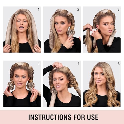 Jumbo Heatless Hair Curler Set-Satin Heatless Curls Overnight, Jumbo Curling Rod