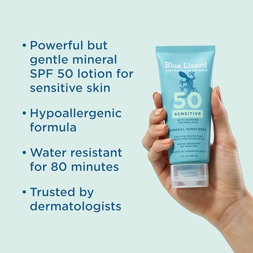 Sensitive Mineral Sunscreen SPF 50 Sunscreen Lotion, 3 oz Tube