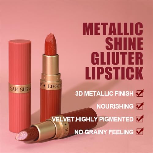 6Pcs Glitter Lipstick Set