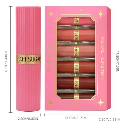 6Pcs Glitter Lipstick Set