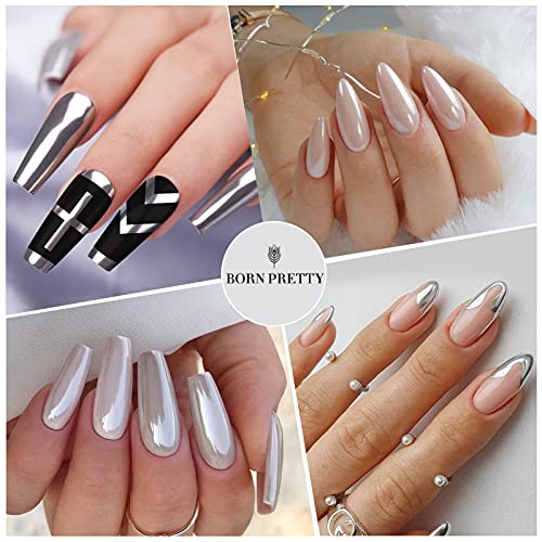 Chrome Nail Powder White Pearl Metallic Mirror