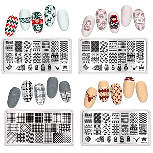 Plaid Flowers and Lace Stamping Plates