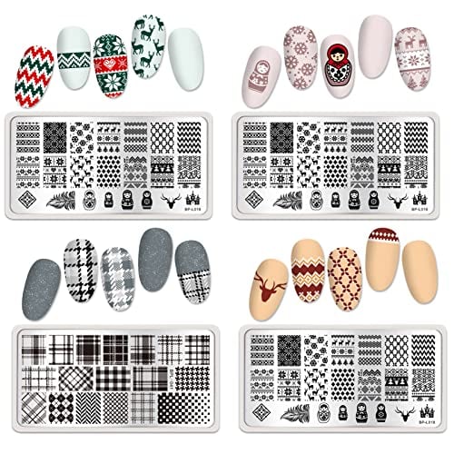 Plaid Flowers and Lace Stamping Plates