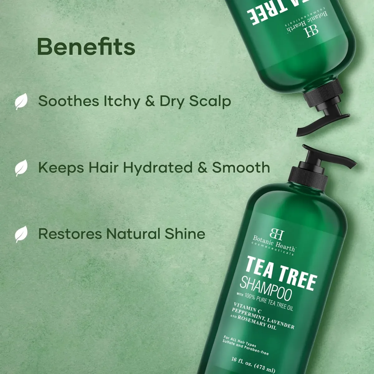Tea Tree Shampoo, Vitamin C, Peppermint, Lavender And Rosemary Oil