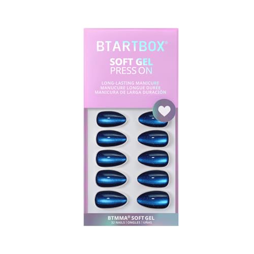 Press On Nails, Forstbite Spell, Short Almond, Blue Cat Eye