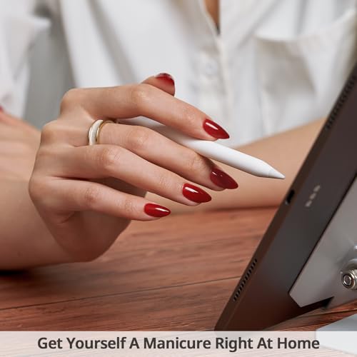 Press On Nails, Power Suit, Short Almond, Bright Red Summer