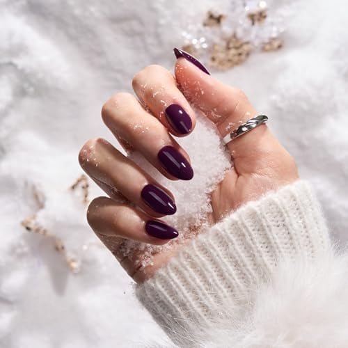 Press On Nails, Poison Potion, Short Almond, Dark Purple