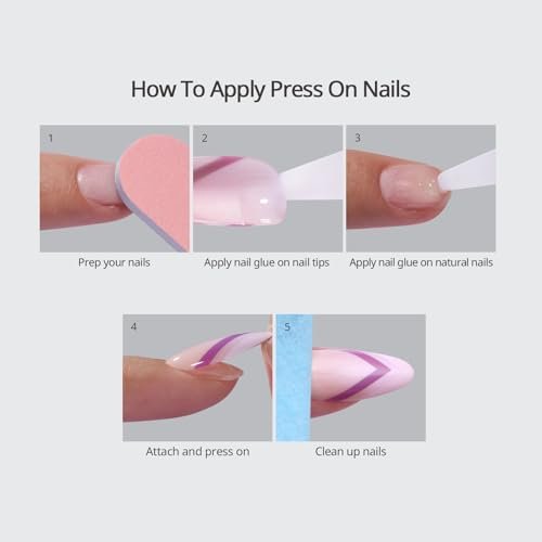 Press On Nails, Poison Potion, Short Almond, Dark Purple