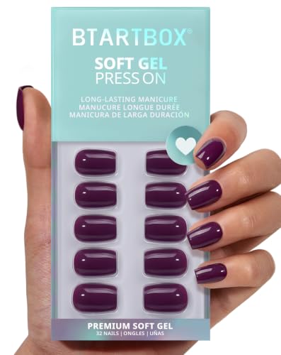 Extra Short Coffin Purple Press On Nails