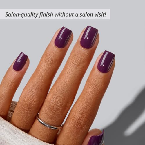 Extra Short Coffin Purple Press On Nails