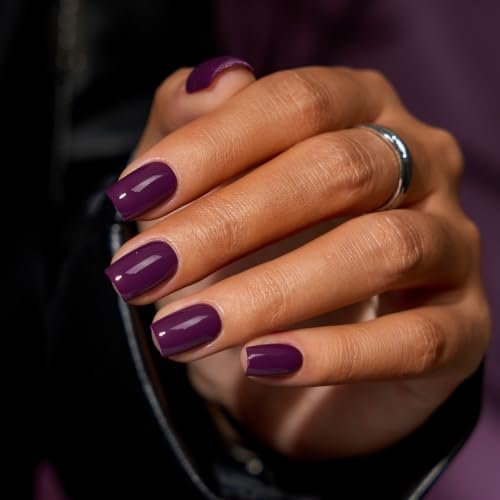 Extra Short Coffin Purple Press On Nails