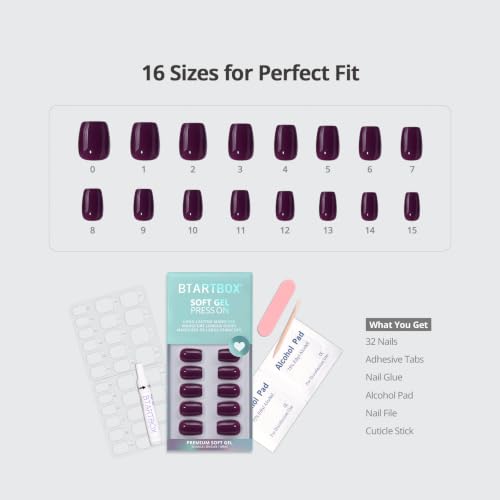 Extra Short Coffin Purple Press On Nails
