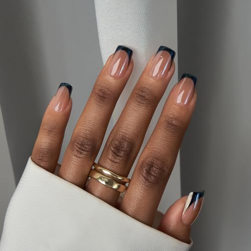 Halloween Press On Nails, Short French Tip Nails, 30Pcs Full Kit
