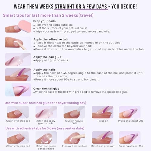 Press On Nails, Mystic, Short Oval, Navy Blue
