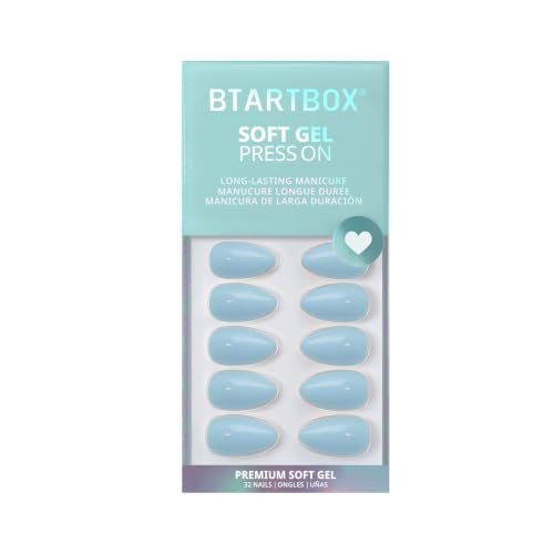 Press On Nails, Sky Dash, Short Almond, Summer Baby Blue