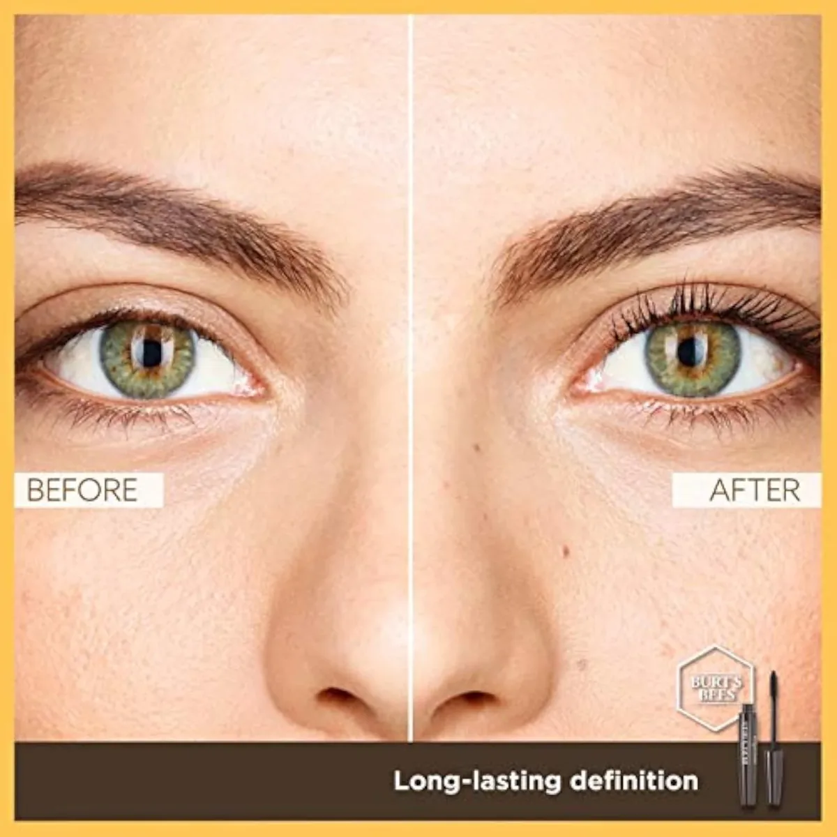Mascara, Burt's Bees Lengthens Lashes, 100% Natural Makeup, Classic Black