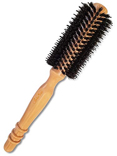 Boar Bristle Wood Round Brush for Short Hair