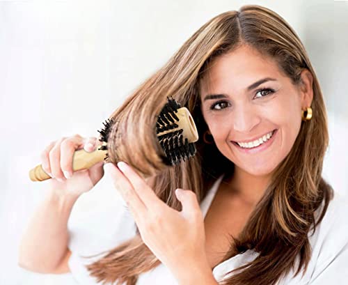 Boar Bristle Wood Round Brush for Short Hair