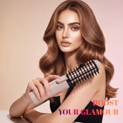 Cordless Curling Iron Brush Portable Travel with Safety Lock