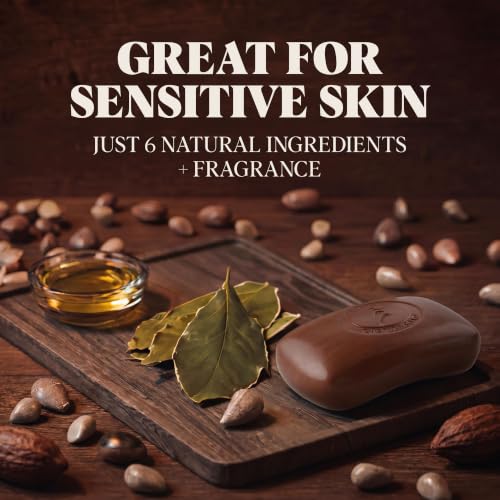 Body Wash Castile Soap Bar for Sensitive Skin – Long Lasting Natural Bar Soap for Men w/Olive Oil and Cocoa Butter - Vegan Tobacco Vanilla Scented by Carolina