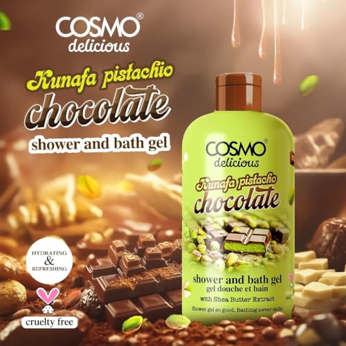 Cosmo Delicious Kunafa Pistachio Chocolate With Aloe Vera Shower & Bath Gel