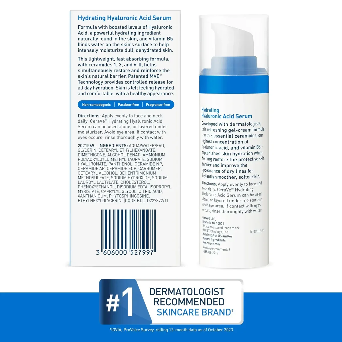 Hyaluronic Acid Serum for Face with Vitamin B5 and Ceramides