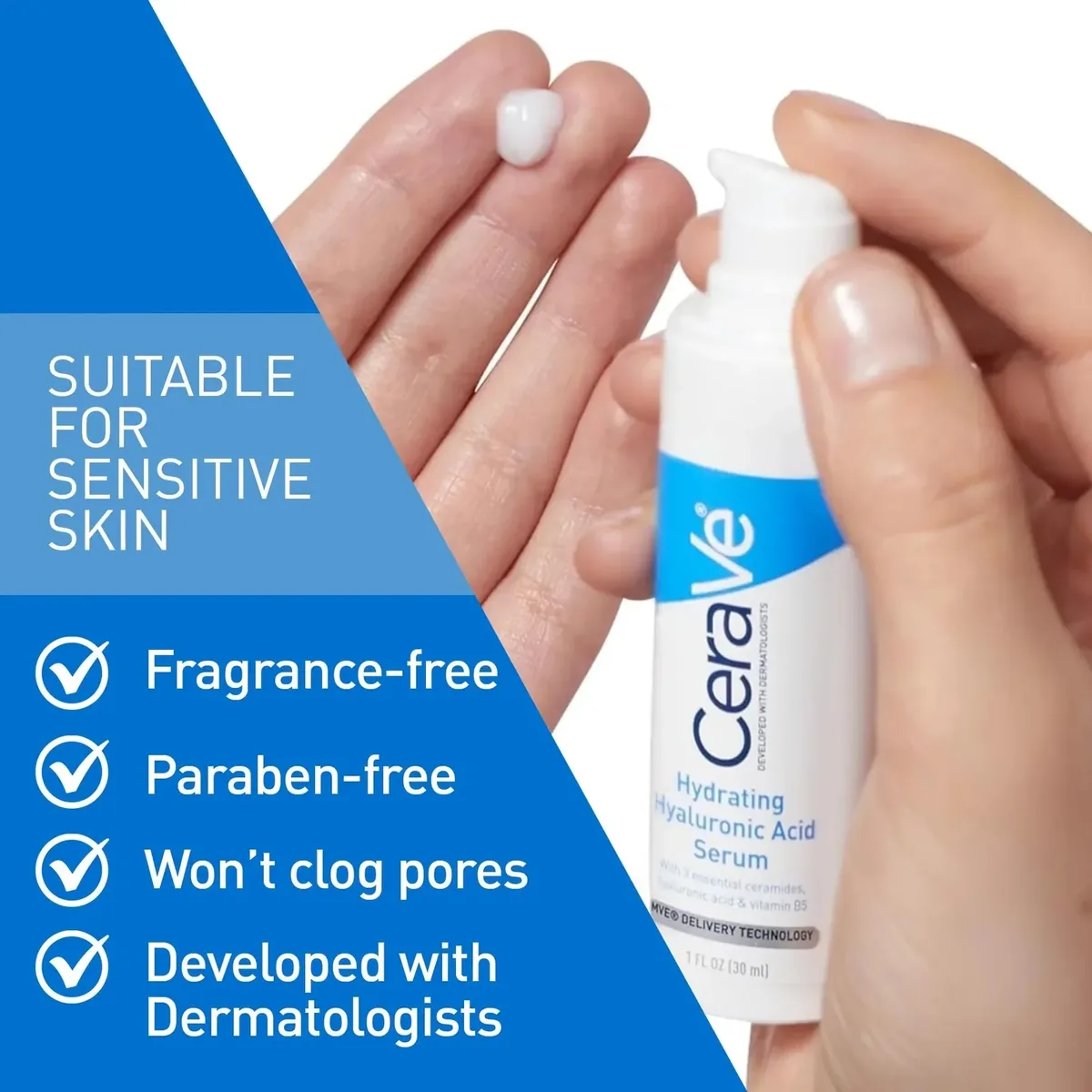 Hyaluronic Acid Serum for Face with Vitamin B5 and Ceramides