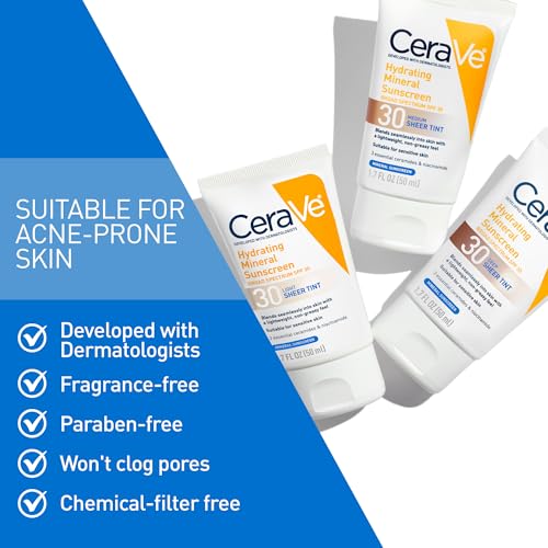 Tinted Sunscreen for Face, Mineral SPF 30 Moisturizer, Light