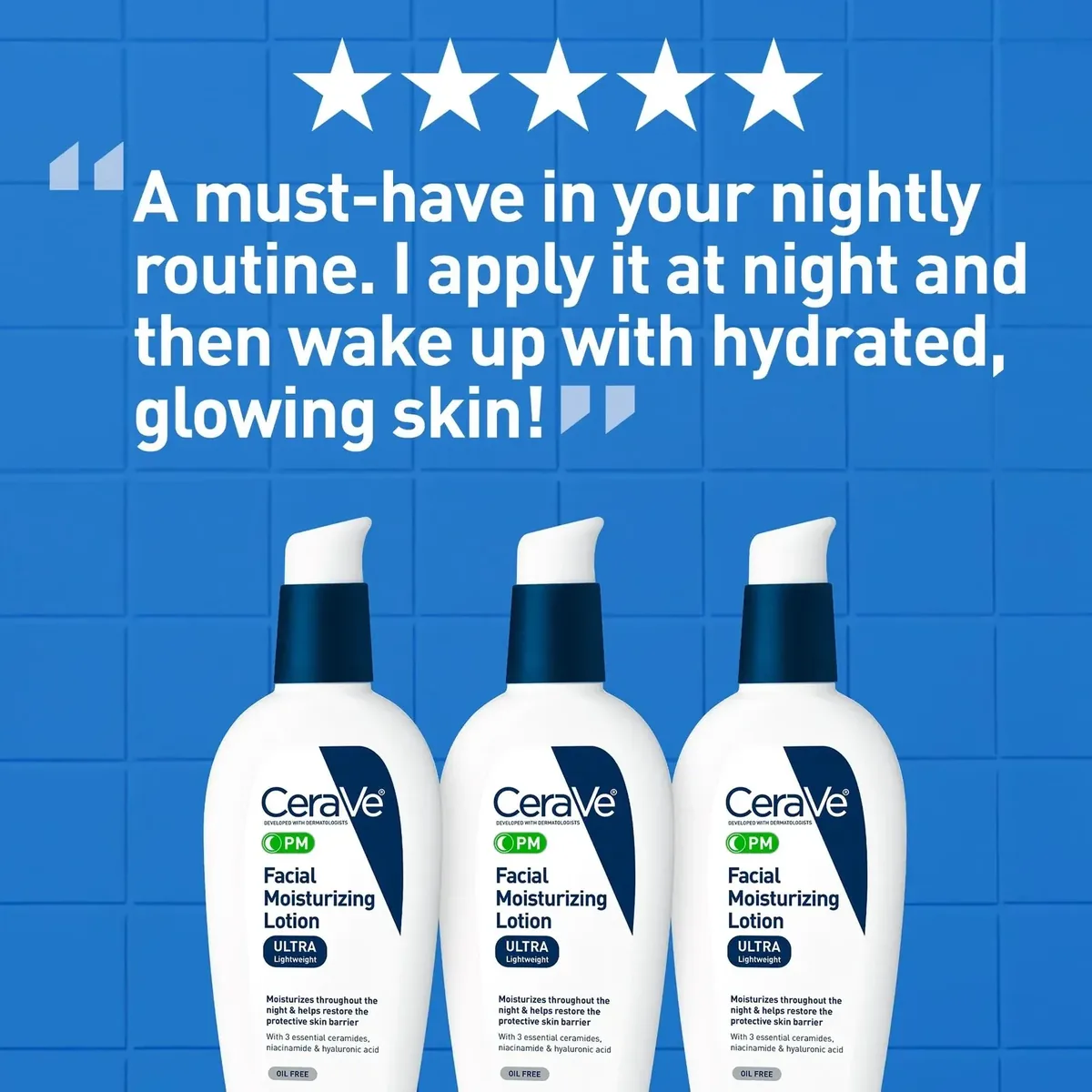Facial Moisturizing Lotion, Night Cream with Hyaluronic Acid and Niacinamide